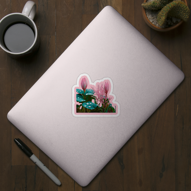 Vibrant Pink Flowers with Pointed Petals by animegirlnft